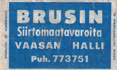 BRUSIN, Vaasan Halli,   s84