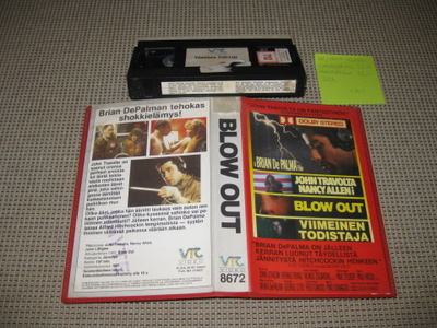 Blow Out -Viimeinen Todistaja-VHS (FIx, VTC, Brian De Palma)