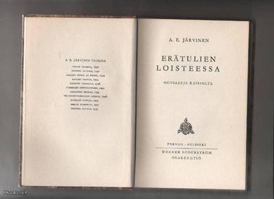 Järvinen, A. E.: Erätulien loisteessa, WSOY 1955, sid., 1.p