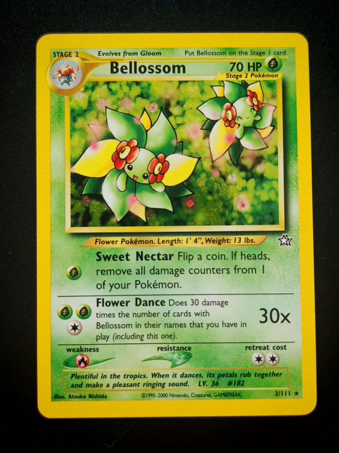 Pokemon kortti Bellossom Neo Genesis holo