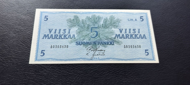 5 mk 1963 Litt.A, KUL-Ign(v), A-sarjaa, KL 9-10