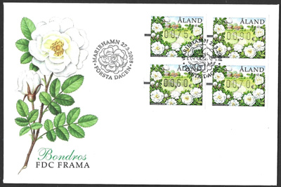 FDC Åland 2008 Juhannusruusu FRAMA sarja LaPe ATM Å 20