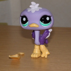 LITTLEST PET SHOP lila STRUTSI, LINTU #2099 + lapio - pikkukuva 1