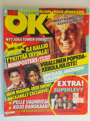 OK LEHTI 3/-84 KANSAINVÄLISIN ROCK-MAGAZINE JULISTEET MUKANA