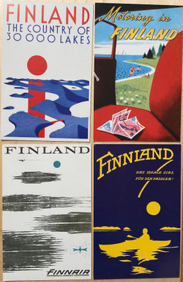 8 kpl Suomi matkailupostikortteja