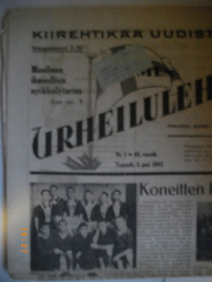 Suomen Urheilulehti Nro 1/1945 (18.2)