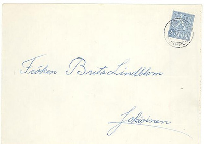 M54 1956 30 (mk) yksin kaunisleimaisella kirjeellä