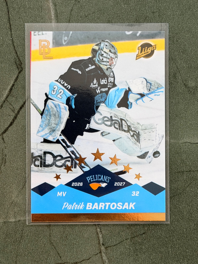 PATRIK BARTOSAK PELICANS BLUELINE GOLD /100