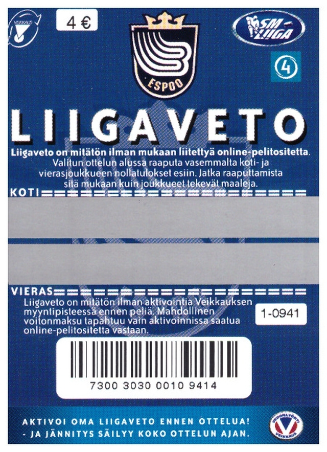 BLUES SM-LIIGA LIIGAVETO Arpa v.2003