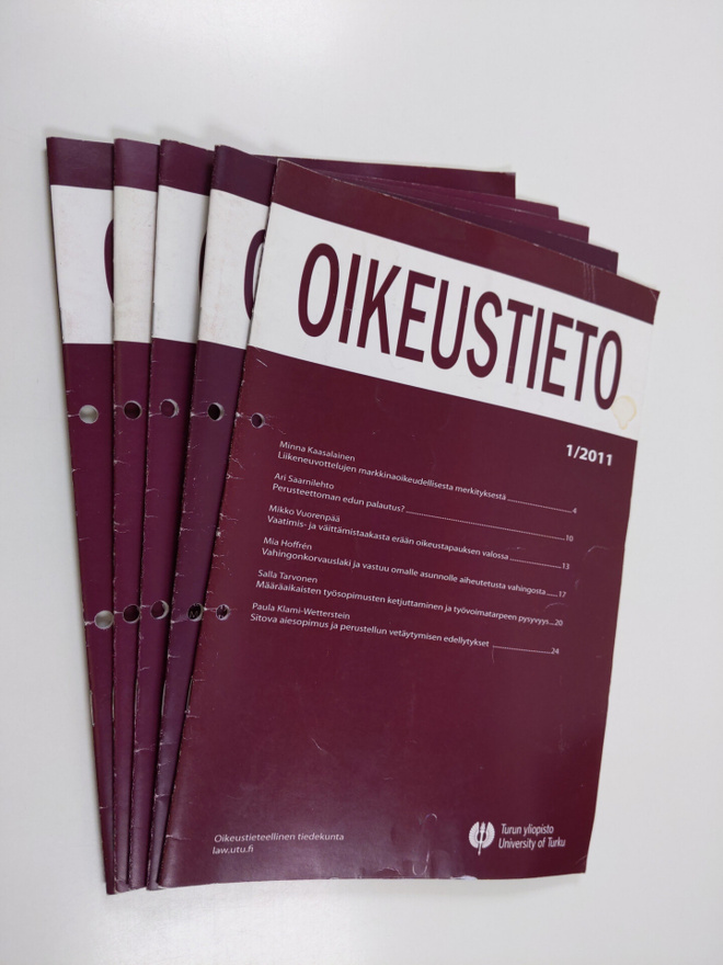 Oikeustieto vuosikerta 2011 (1, 3-6, n:o 2 puuttuu) : Tur...