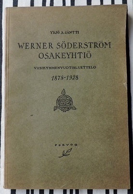 Yrjö. A. Jäntti: WSOY viisikymmenvuotisluettelo 1878-1928