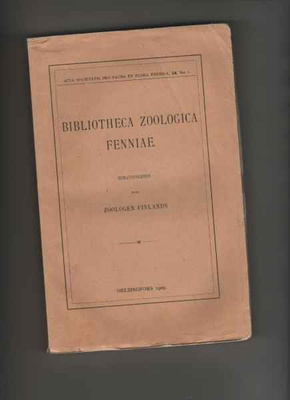 Bibliotheca zoologica Fenniae: Societas pro fauna 1909, nid.