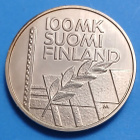 Hopeinen juhlaraha 100 mk Yleisurheilun EM 1994. - pikkukuva 1