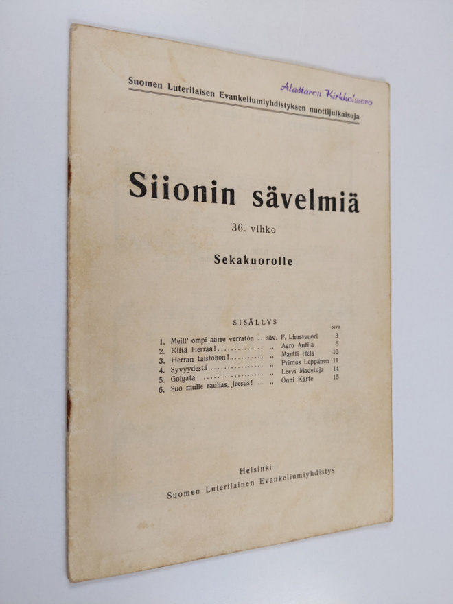 Siionin säveliä : 36. vihko - sekakuorolle