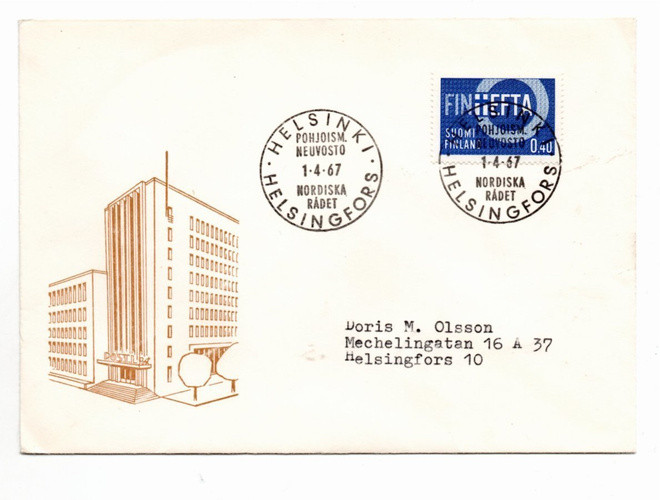 Helsinki: Pohjoism. neuvosto (erikoisleima 1.4.1967)