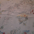 Huivi 9. Vanha matkamuistohuivi Norjasta, vintage, silkkiä - pikkukuva 5