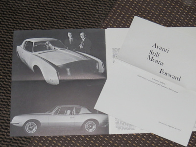 1970 Avanti II esite - KUIN UUSI - Studebaker
