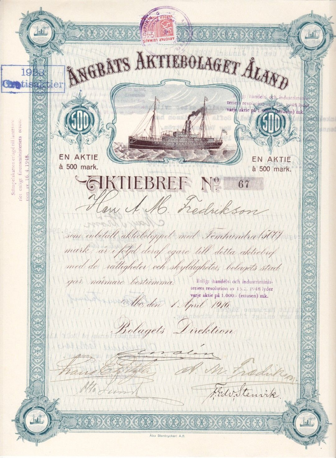 OKK 1916 Laivayhtiö Ångbäts Åland Ab, Turku