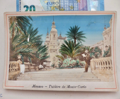 Kabinetti Valokuvaa Monaco Monte Carlo 1880-l Käsin Värjätty