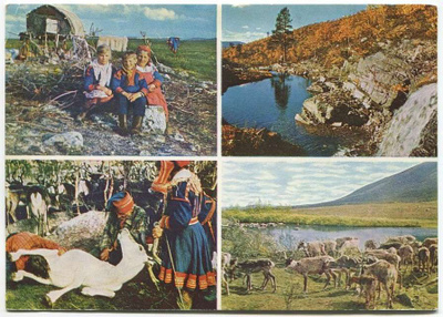 Lappi ja saamelaisia, 4 kuvaa, kulkenut 1962