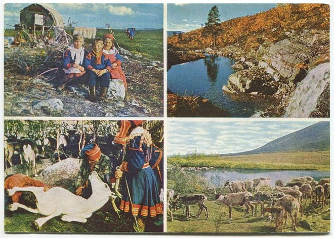 Lappi ja saamelaisia, 4 kuvaa, kulkenut 1962