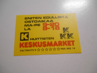 TT Etiketti K-Keskusmarket Huittinen