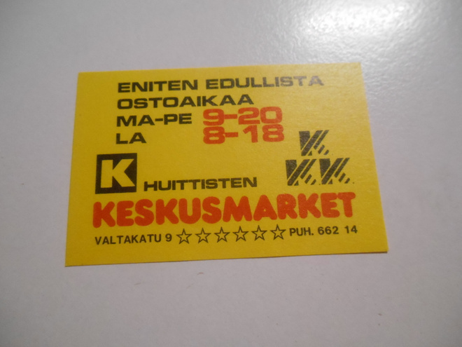 TT Etiketti K-Keskusmarket Huittinen