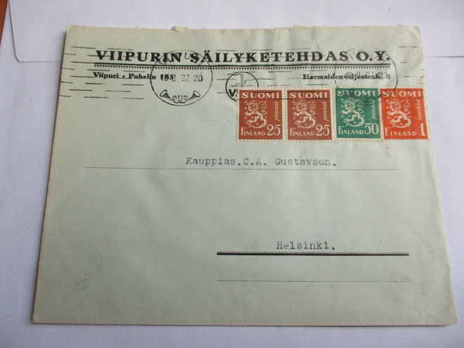1937 Viipurin Säilyketehdas Oy kuori