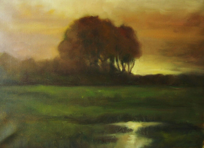 Syysmaisema <> öljyvärimaalaus 30 x 40 cm