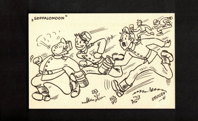 Sotilaspostikortti, "Soppajonoon"