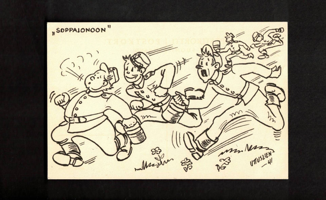 Sotilaspostikortti, "Soppajonoon"