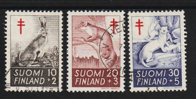 1962 Tuberkuloosi-merkkisarja leimattuna