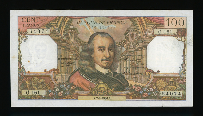 Ranska 100 Francs 2.6.1966.A, Corneille, P149b