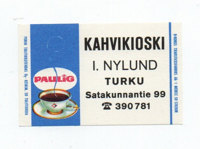 Porin Tulitikkutehdas I. NYLUND TURKU
