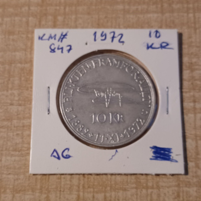10 Kronor 1972 Ruotsi KM# 847 Hopea 830 KL 8 (K)