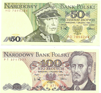 Puola 50 ja 100 zlotia 1988