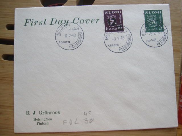 Malli 30 FDC-kuori vuodelta 1948