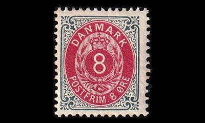 Tanska 25_I_YB ** Käyttösarja 8 öre (12¾) (1875)