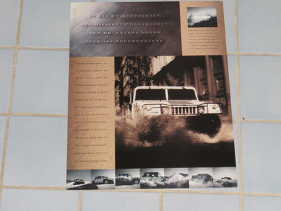 1996 Hummer esite - KUIN UUSI - AM General