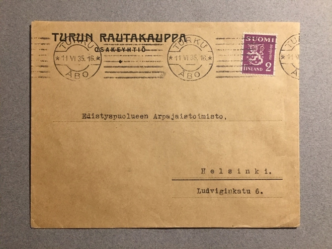 Firmakuori  Turun Rautakauppa Osakeyhtiö 1935