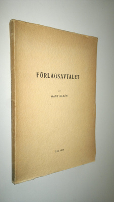 Hans Saxen : Förlagsavtalet
