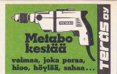 Teräs Oy. Metabo kestää.   s62