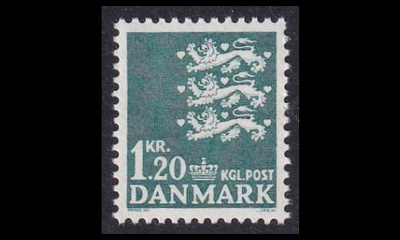 Tanska 513 ** Vaakuna 1,20 kr sin.vihreä (1971)