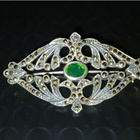 Vintage ART DECO NOUVEAU hopea rintakoru solki rintanula - pikkukuva 1