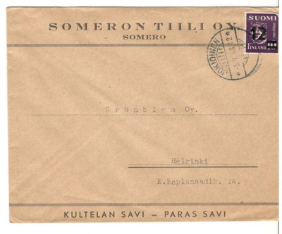 Somero,  v. 1948  firmakuori kotiseutukeräilijälle