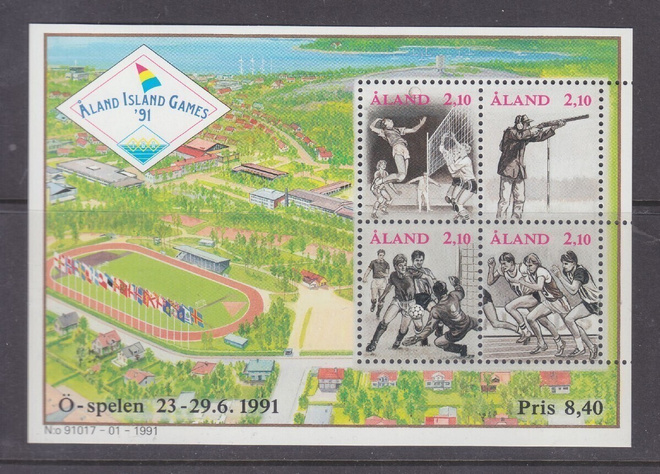 Åland 1993  urheilublokki postituoreena.