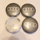 Audi vannekeskiöt – Harmaa-Kromi – 60mm (4kpl sa - pikkukuva 1