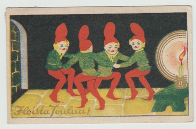 Tonttujen piirileikki  (11x7 cm )T)