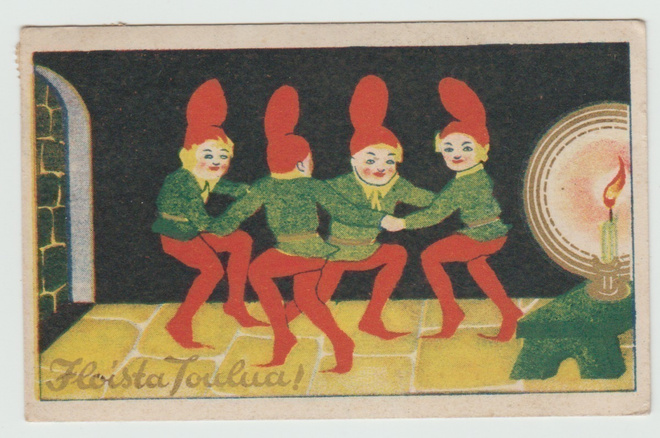 Tonttujen piirileikki  (11x7 cm )T)