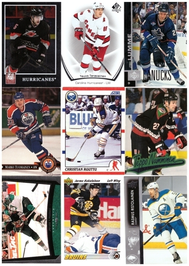 9 x SUOMI NHL mm. RUUTU, TERÄVÄINEN, LUMME......